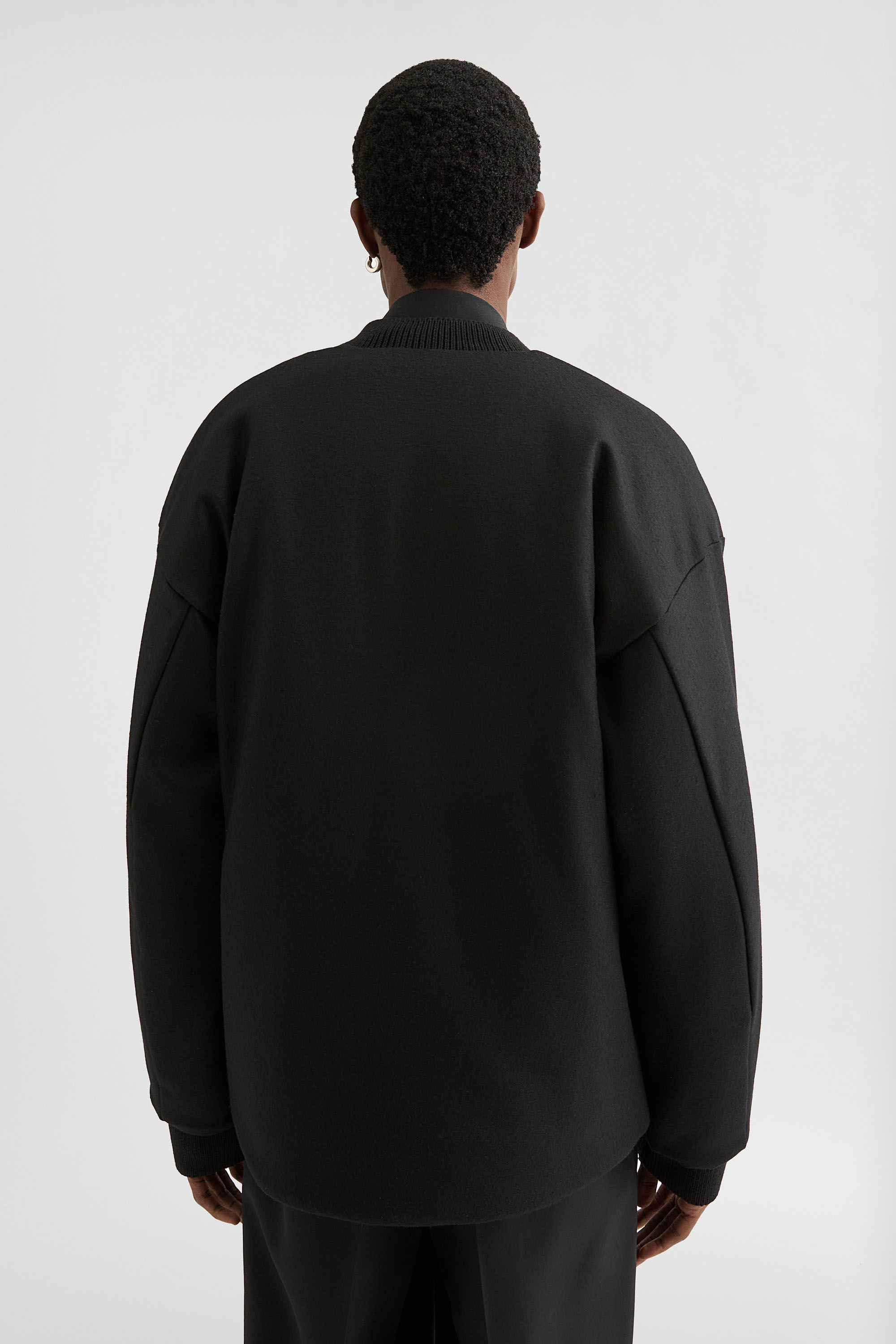 Wool Melton Padded Bomber Jacket