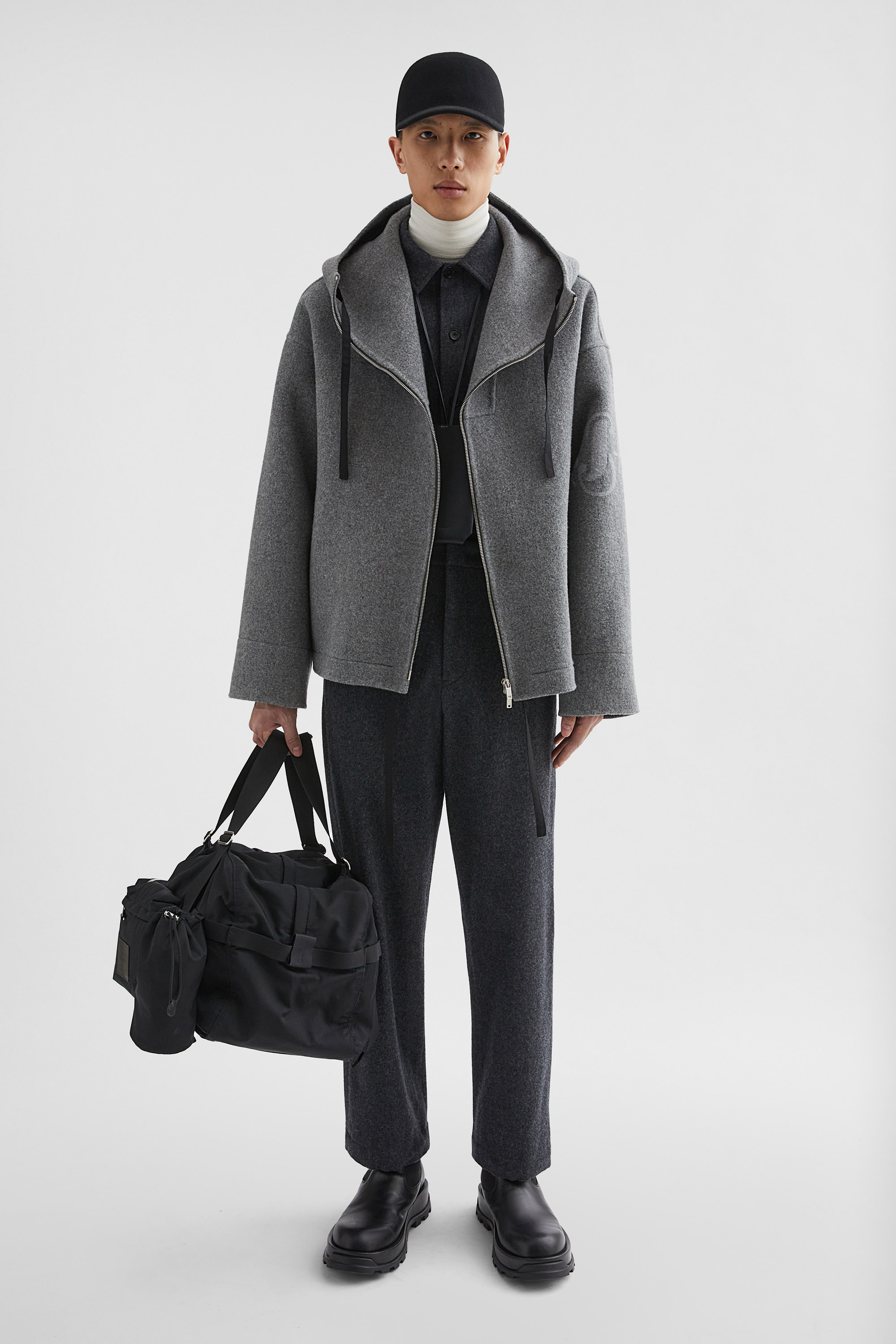 Felt Wool Hooded Blouson Man | Jil Sander Official Online Store