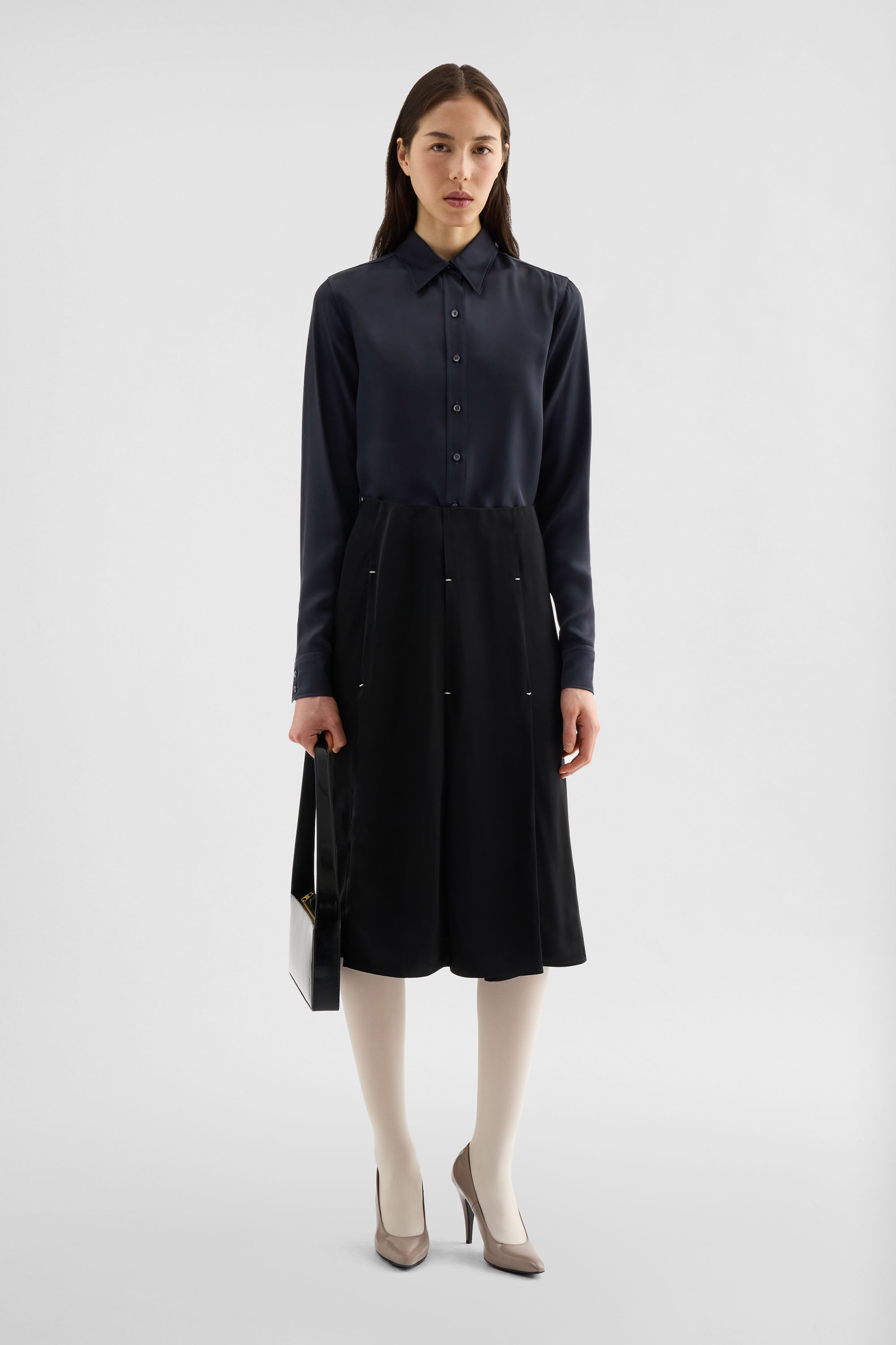 Jil Sander Fluid Viscose Pleated Skirt