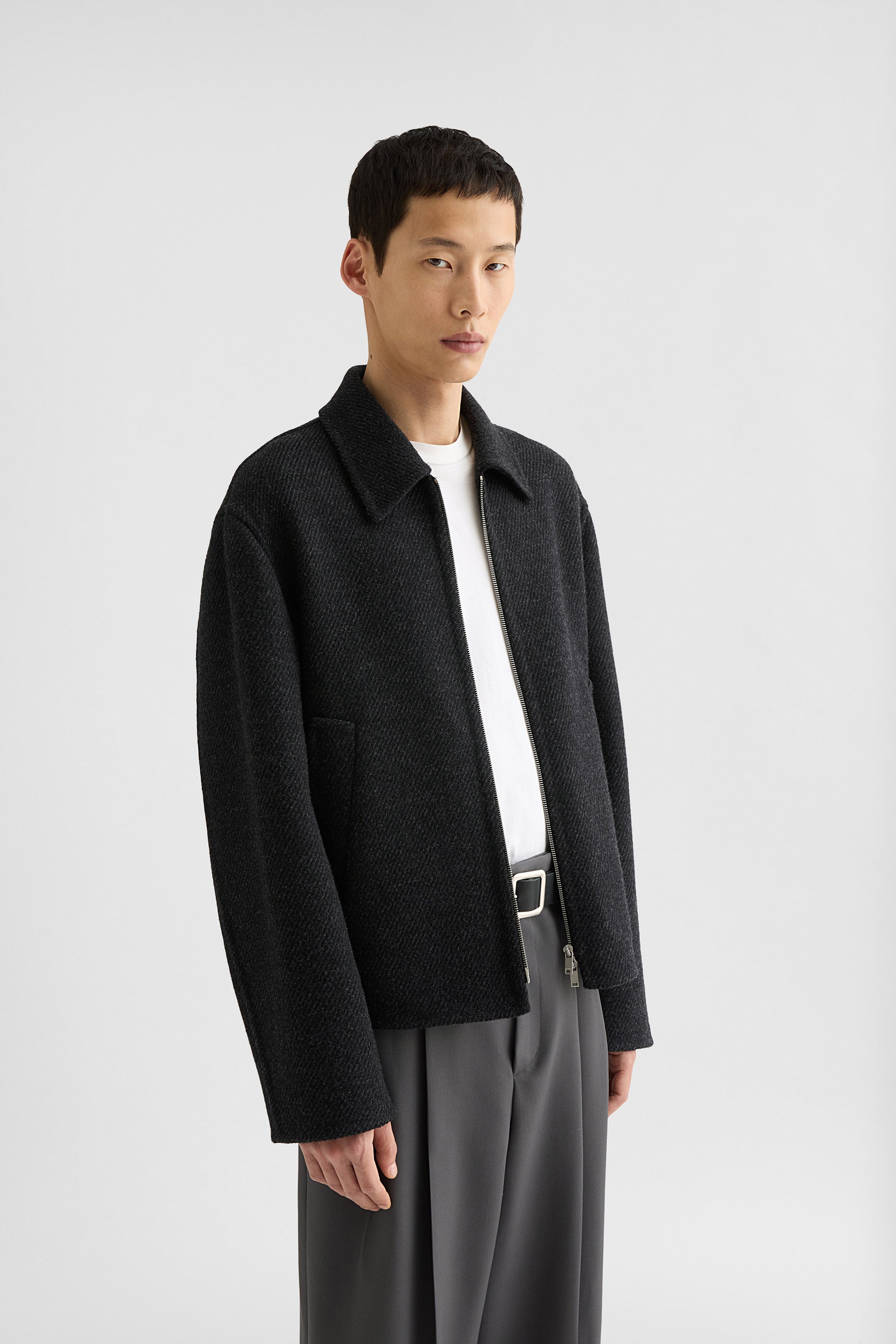 Lightweight Textured Wool Blouson Man | Jil Sander Official Online