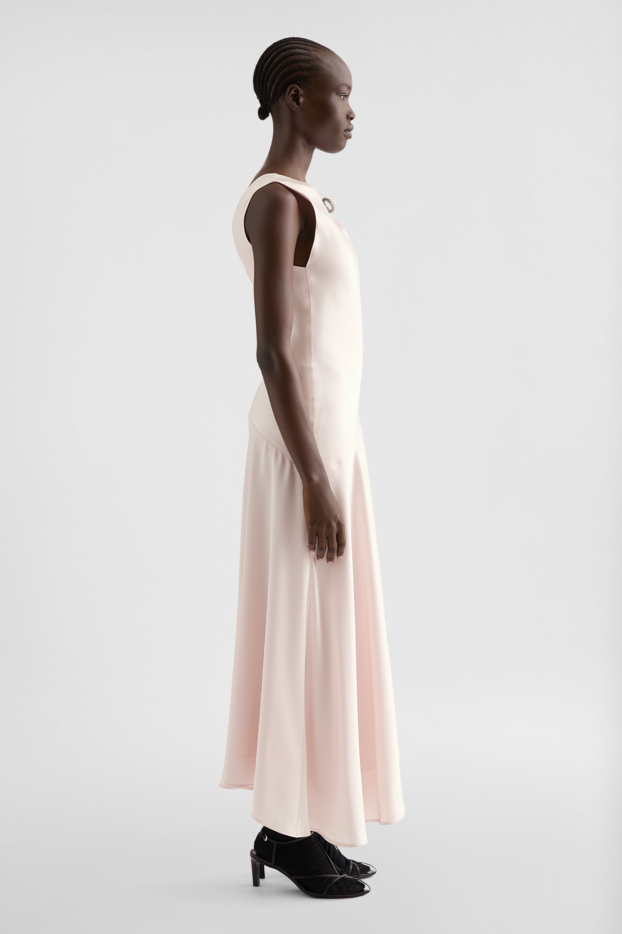 Jil Sander - Envers Satin Evening Dress, Woman, Pink, Size: 6