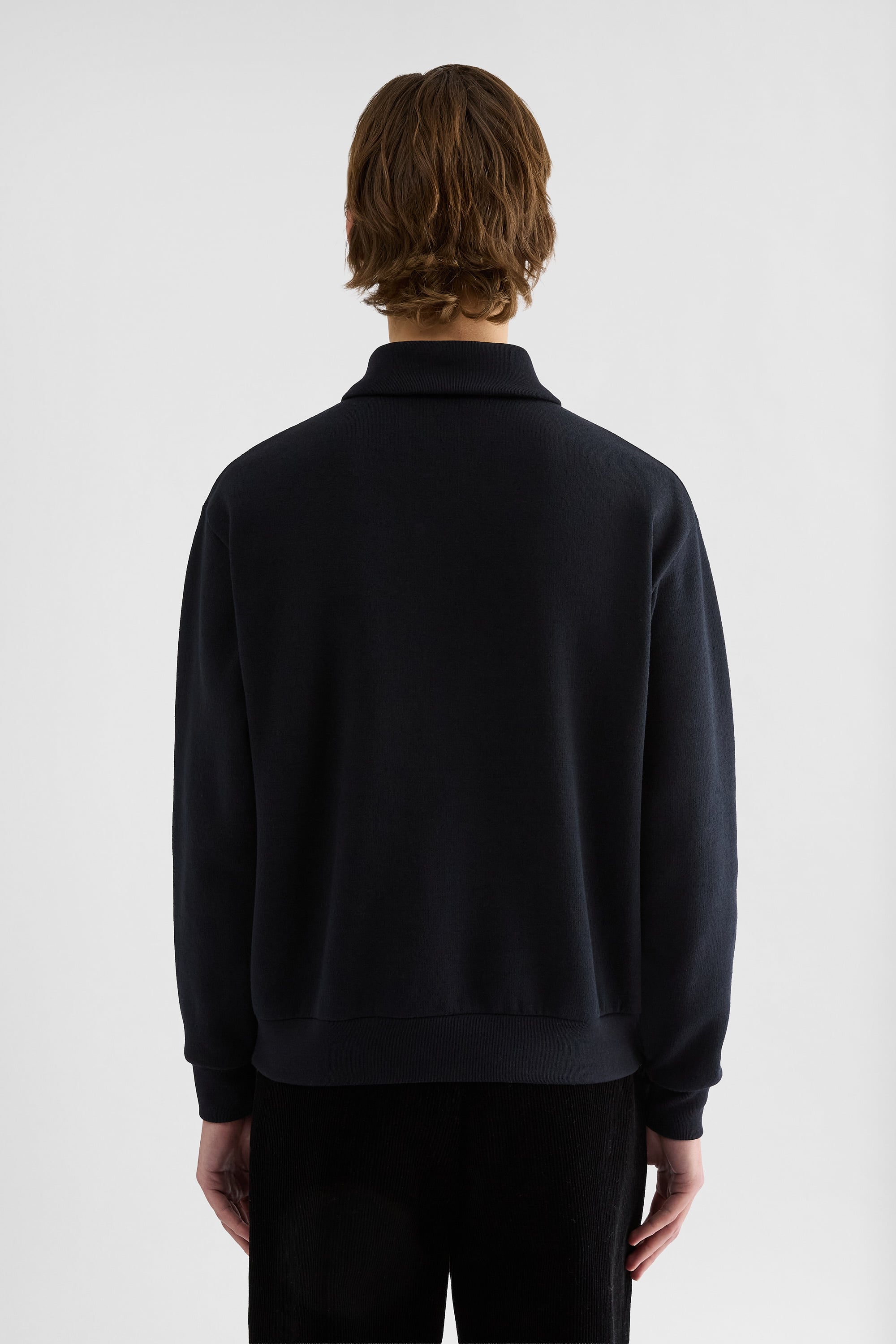 Cotton Blend Polo Sweatshirt 4