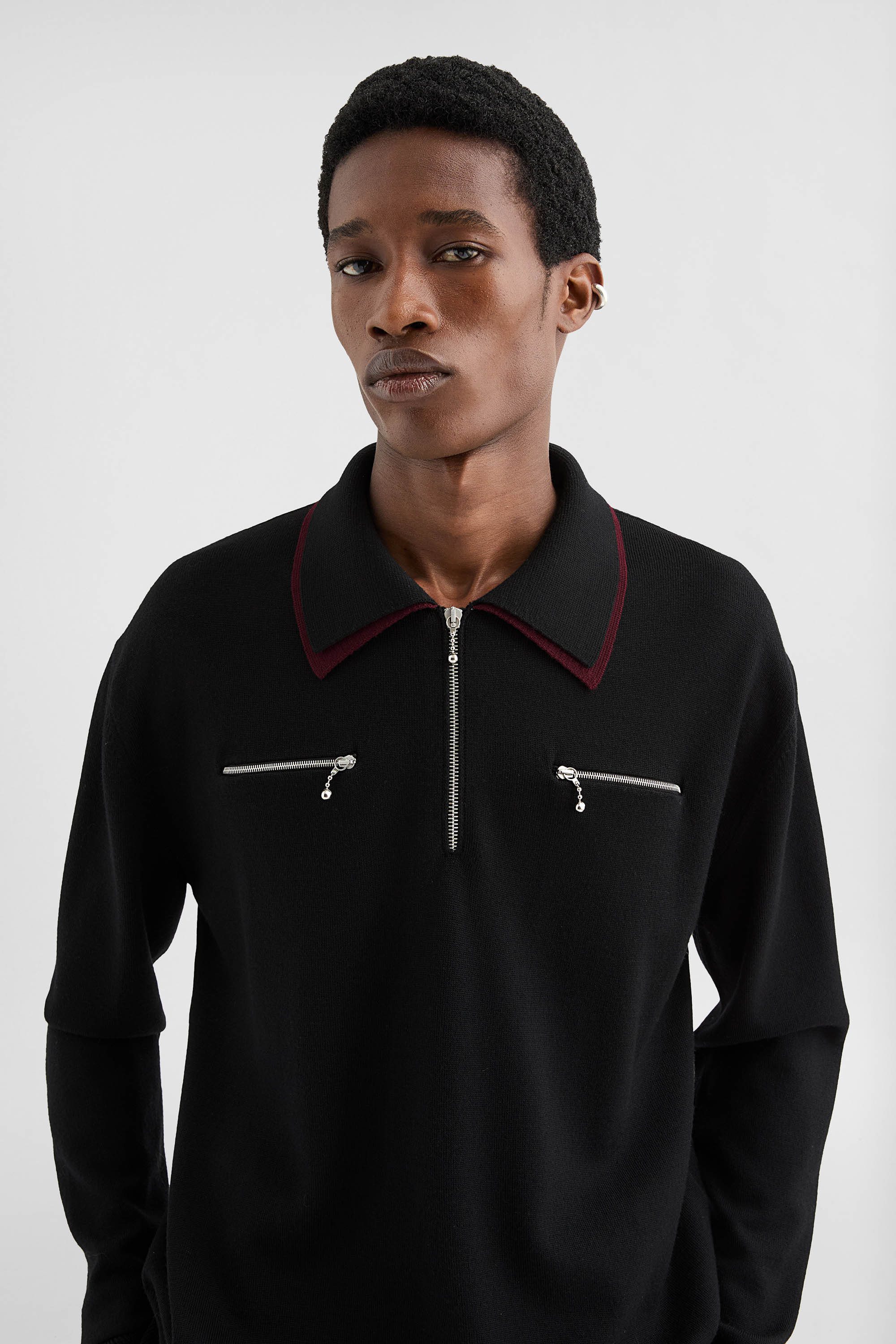 Lightweight Wool Polo Sweater - Sweaters - Image 3