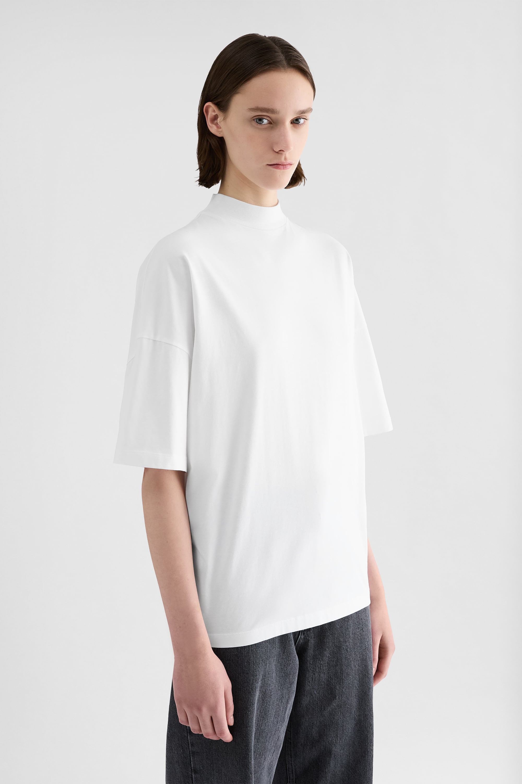 Cotton Mock-Neck T-Shirt Woman | Jil Sander Official Online Store
