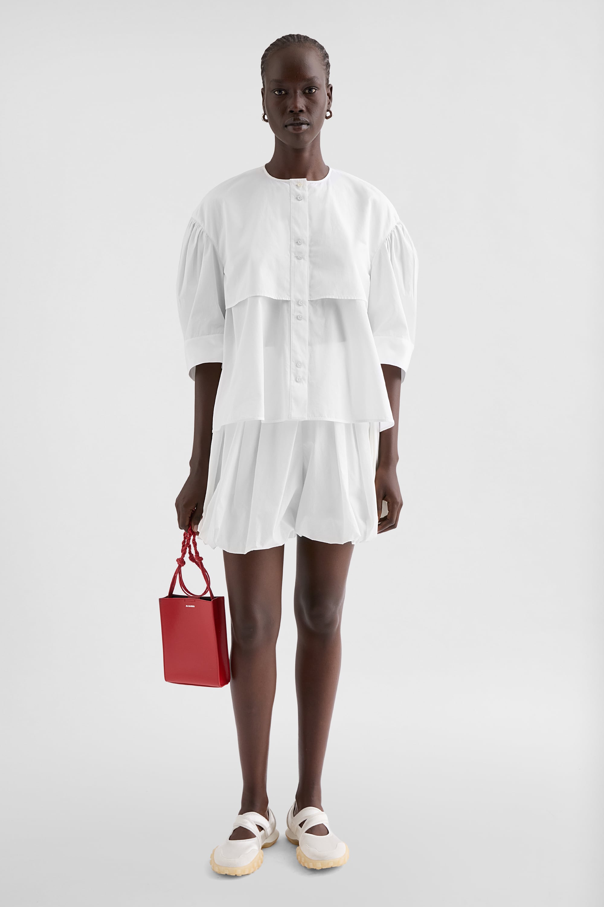 Cotton Poplin Balloon Shorts Woman | Jil Sander Official Online Store