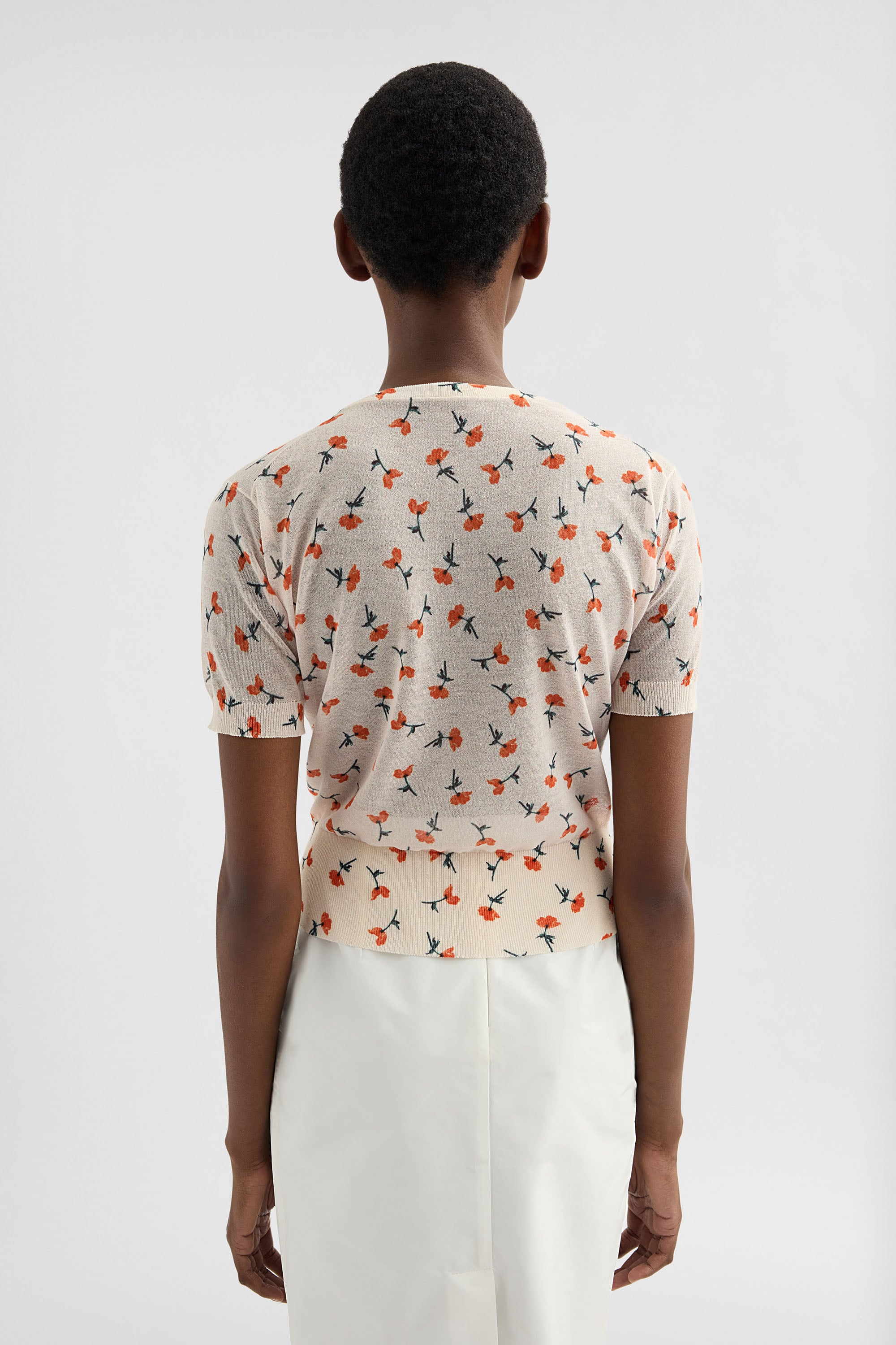 Cotton Blend Printed Knit T-Shirt Woman | Jil Sander Official