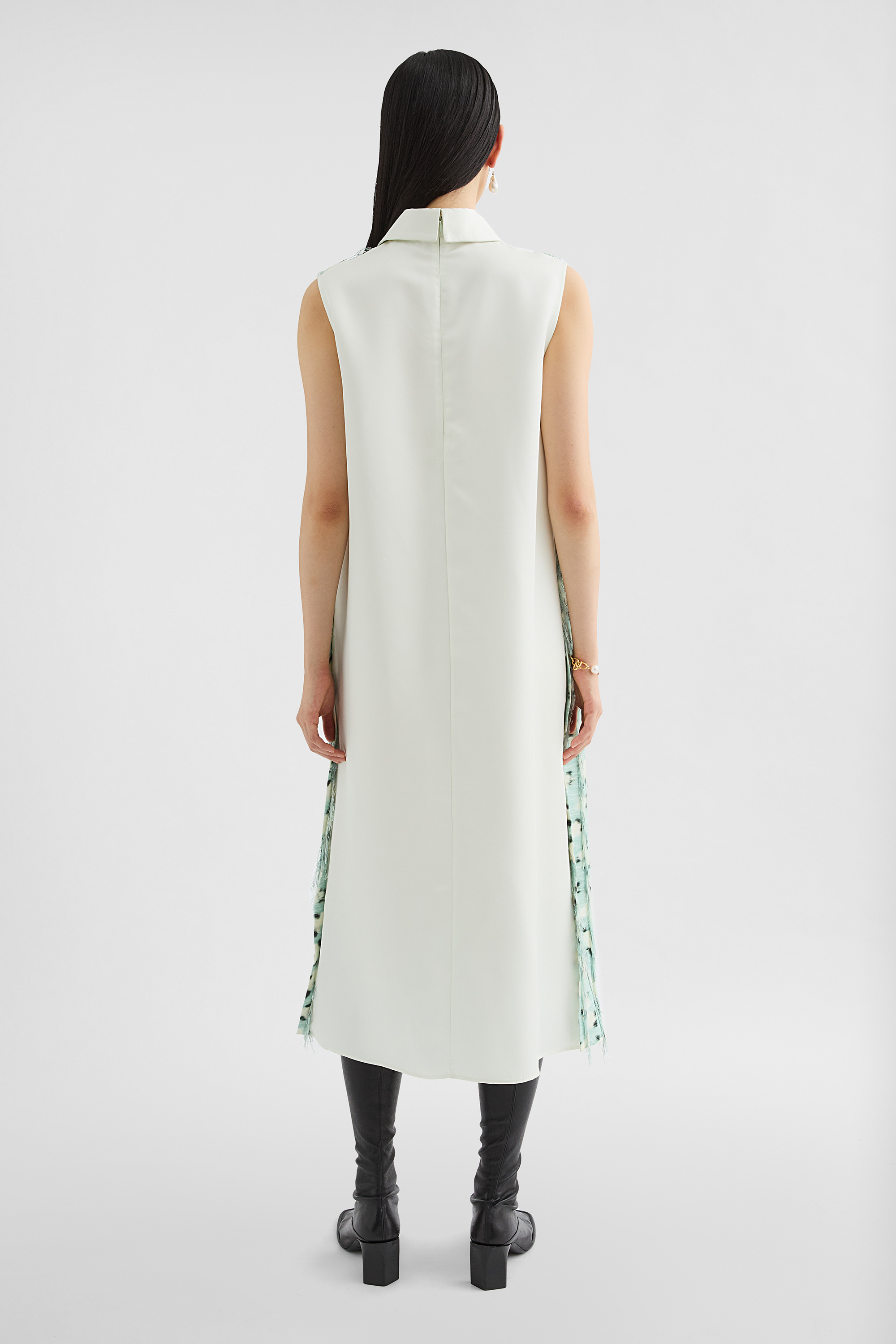 Fringed Fil Coupe Printed Dress - Dresses - Image 4