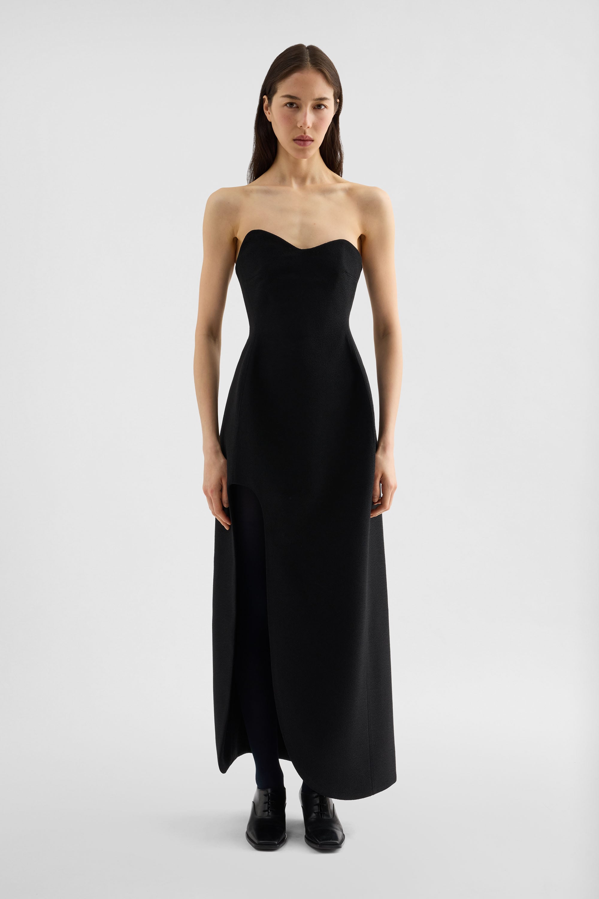 Jil Sander Wool Sablé Bustier Dress
