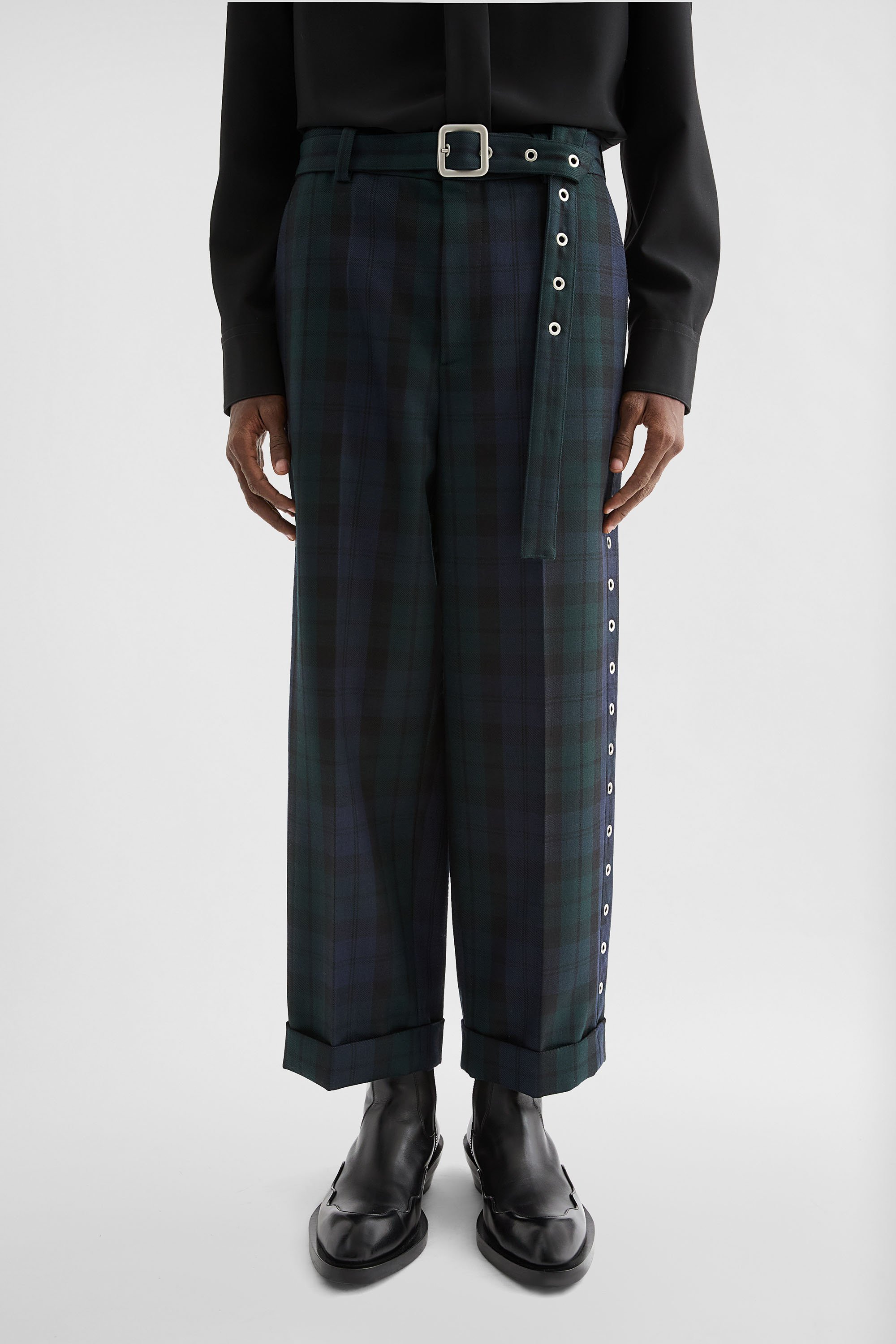 Wool Belted Trousers - Trousers - Image 2