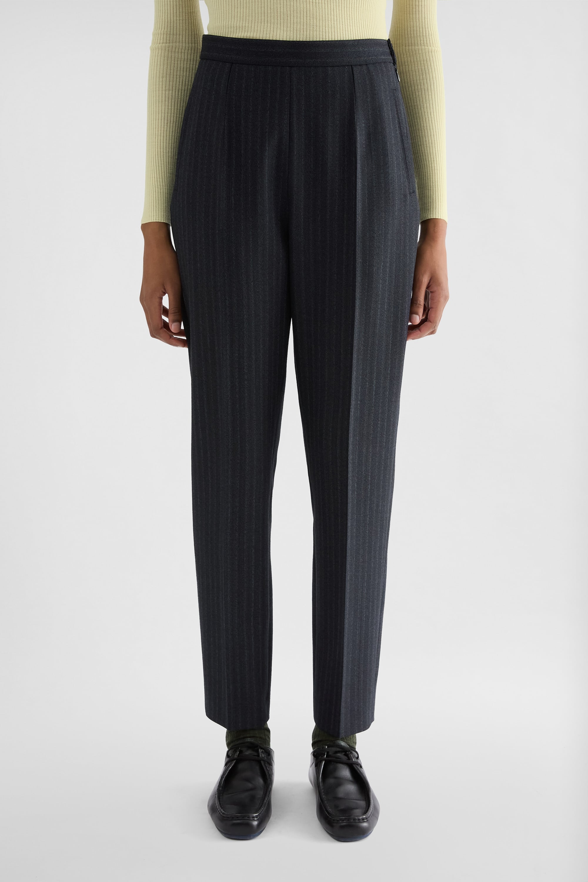 Wool Pinstripe Trousers