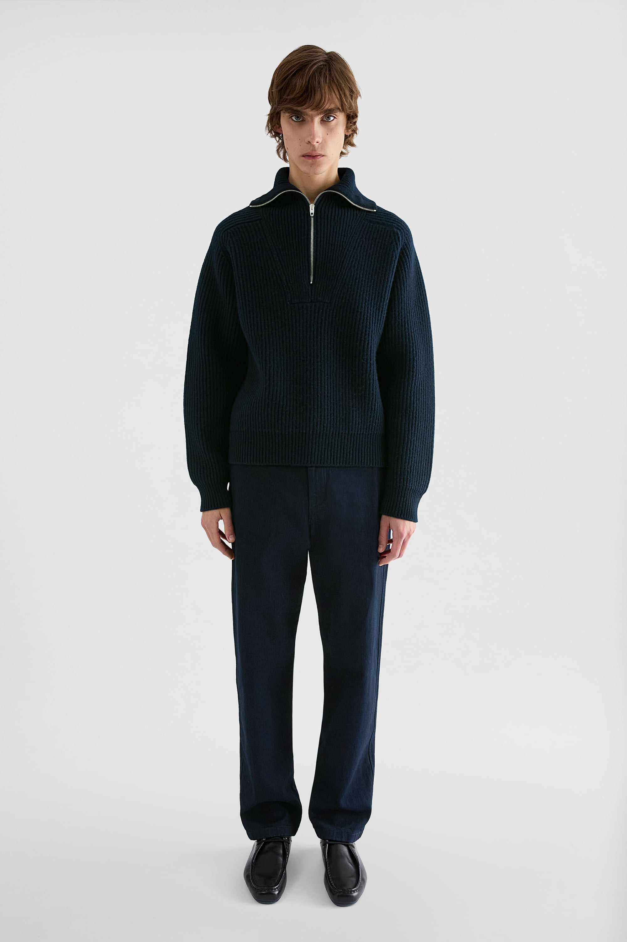 Jil Sander ウール ジップアップセーター