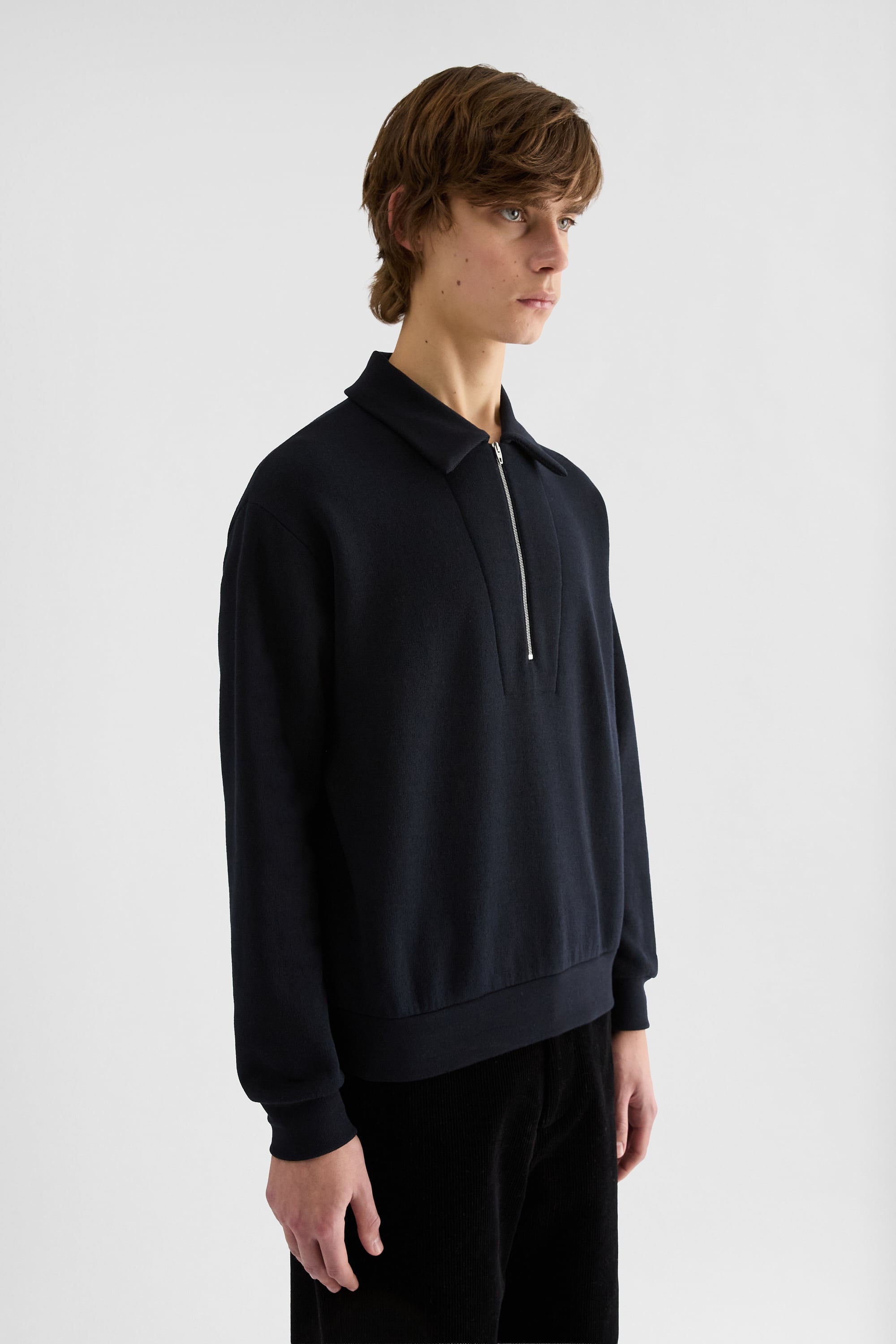Cotton Blend Polo Sweatshirt 2