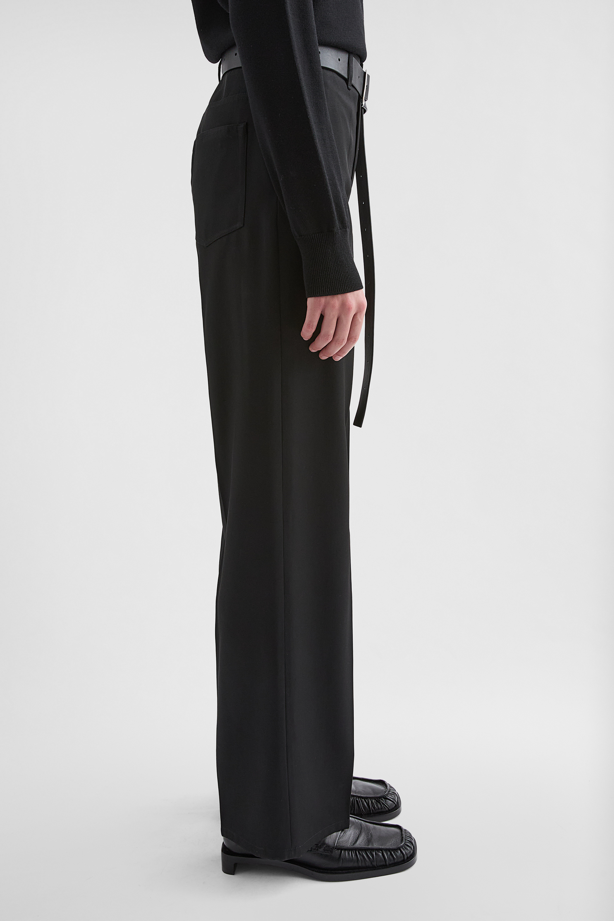 Lightweight Wool Gabardine Trousers - Trousers - Image 3