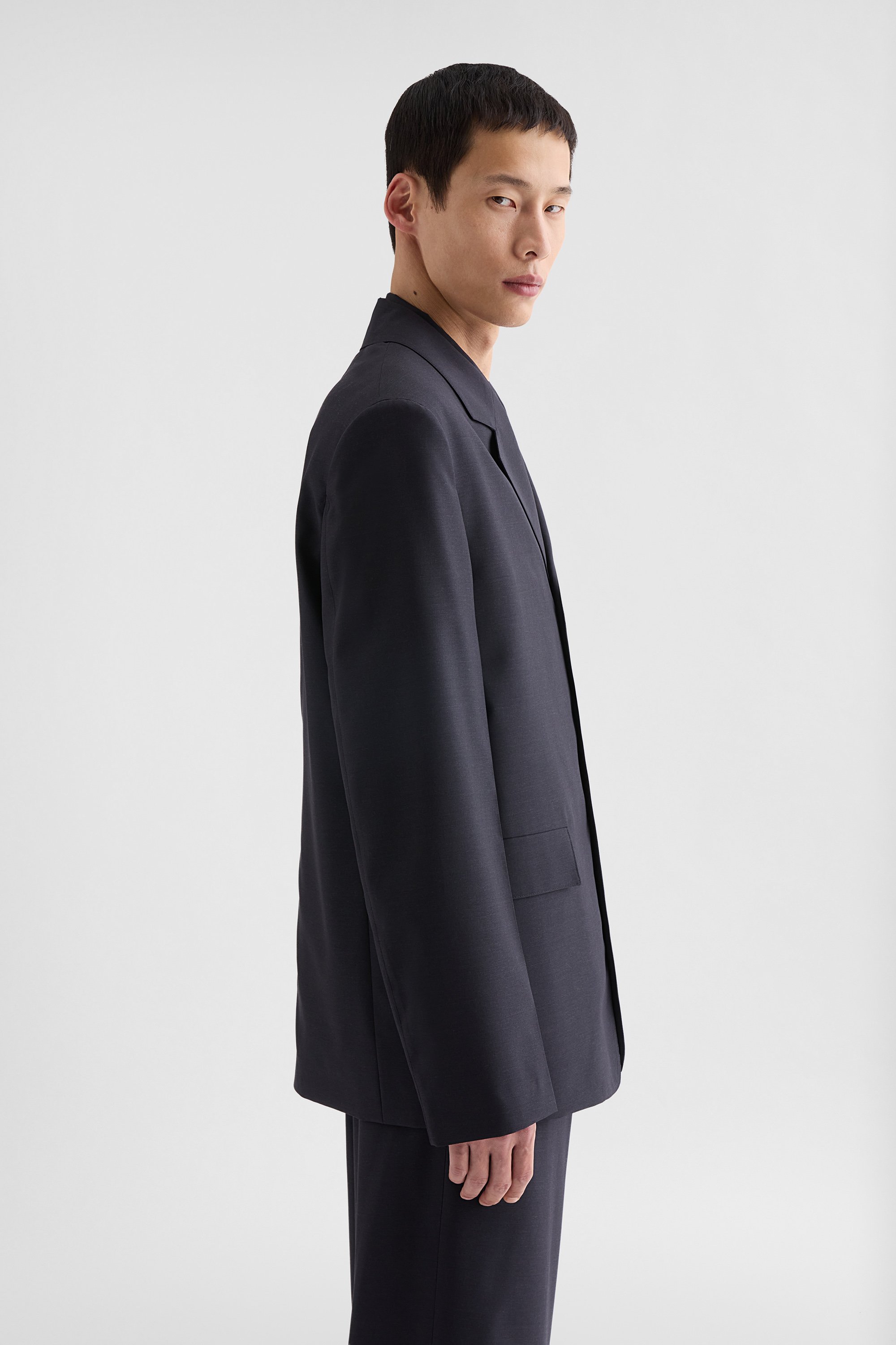 Wool Poplin Tailored Jacket