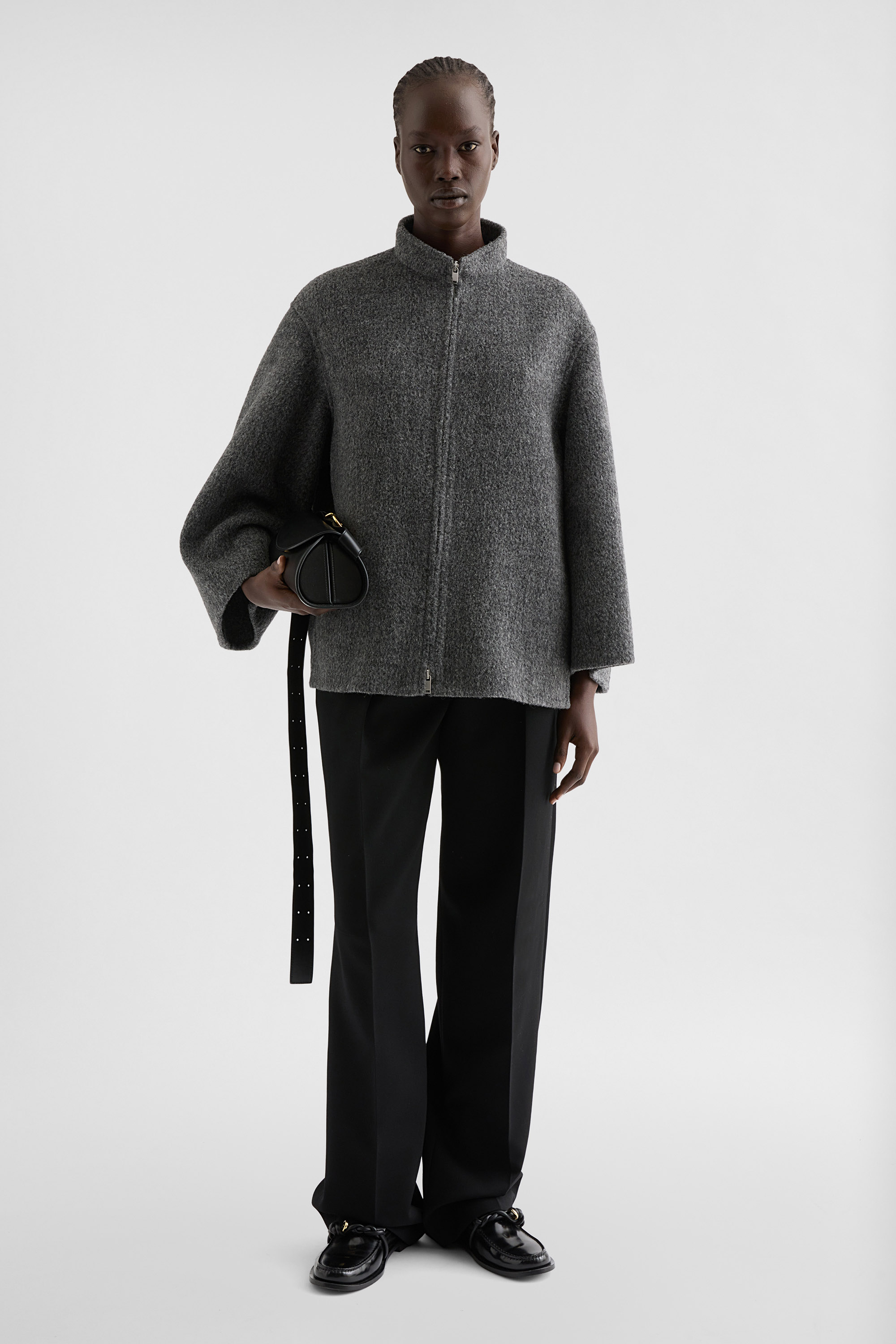JIL SANDER ダークグレー ポリエステルジャケット Lightweight Wool Fleece Jacket Woman | Jil Sander Official Online