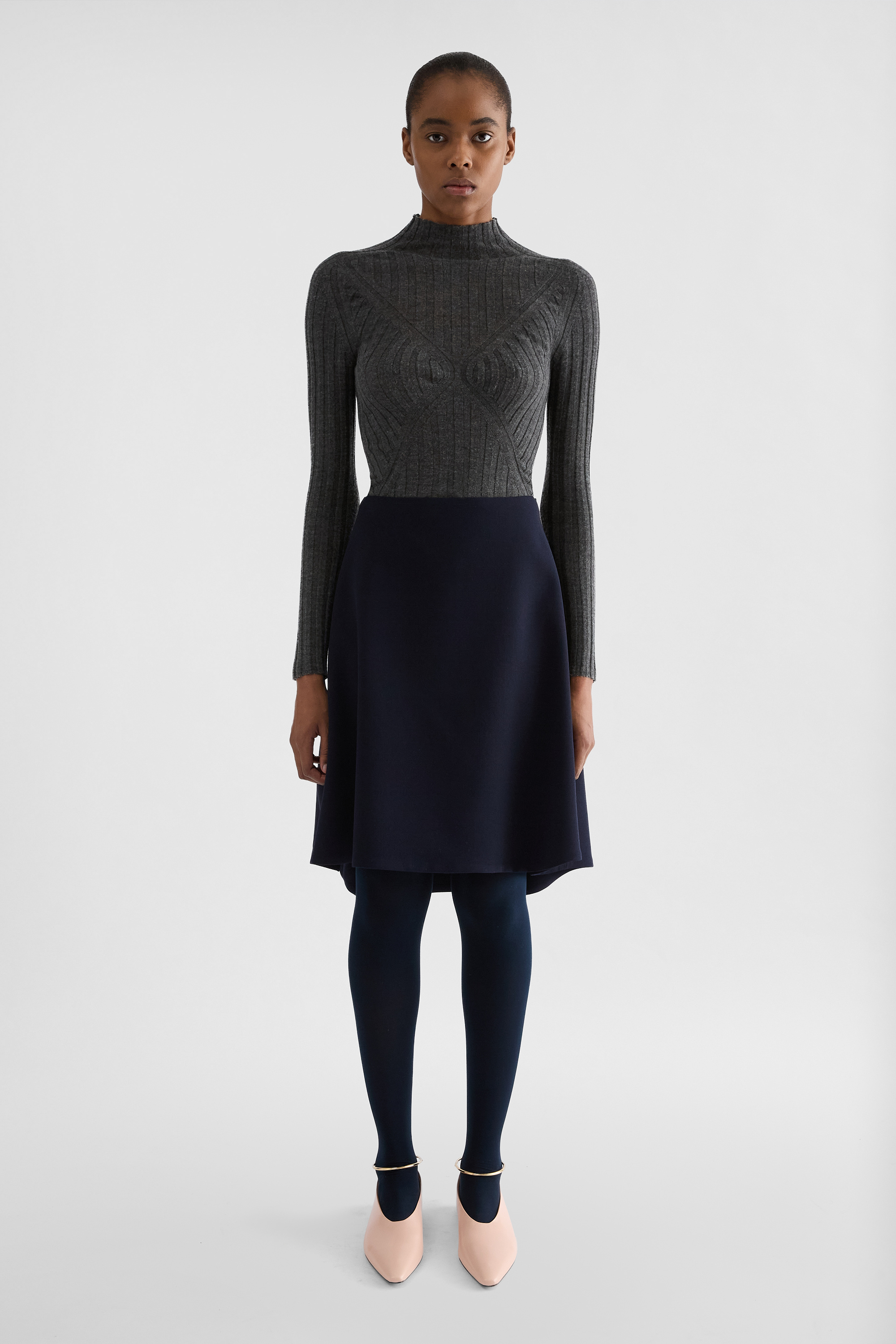 Cashmere Blend High-Neck Sweater