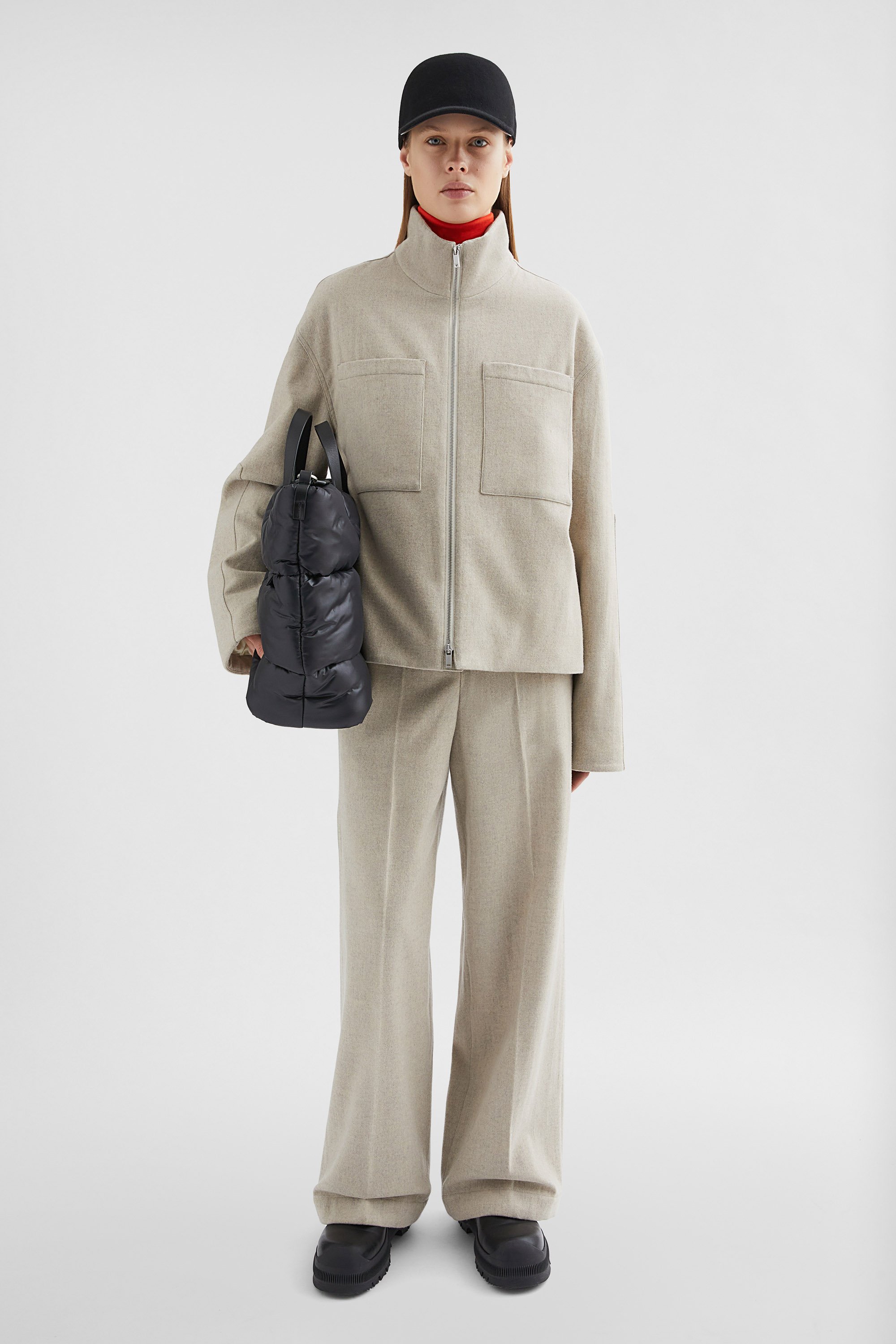 Felt Wool Padded Blouson - Jackets - Image 1