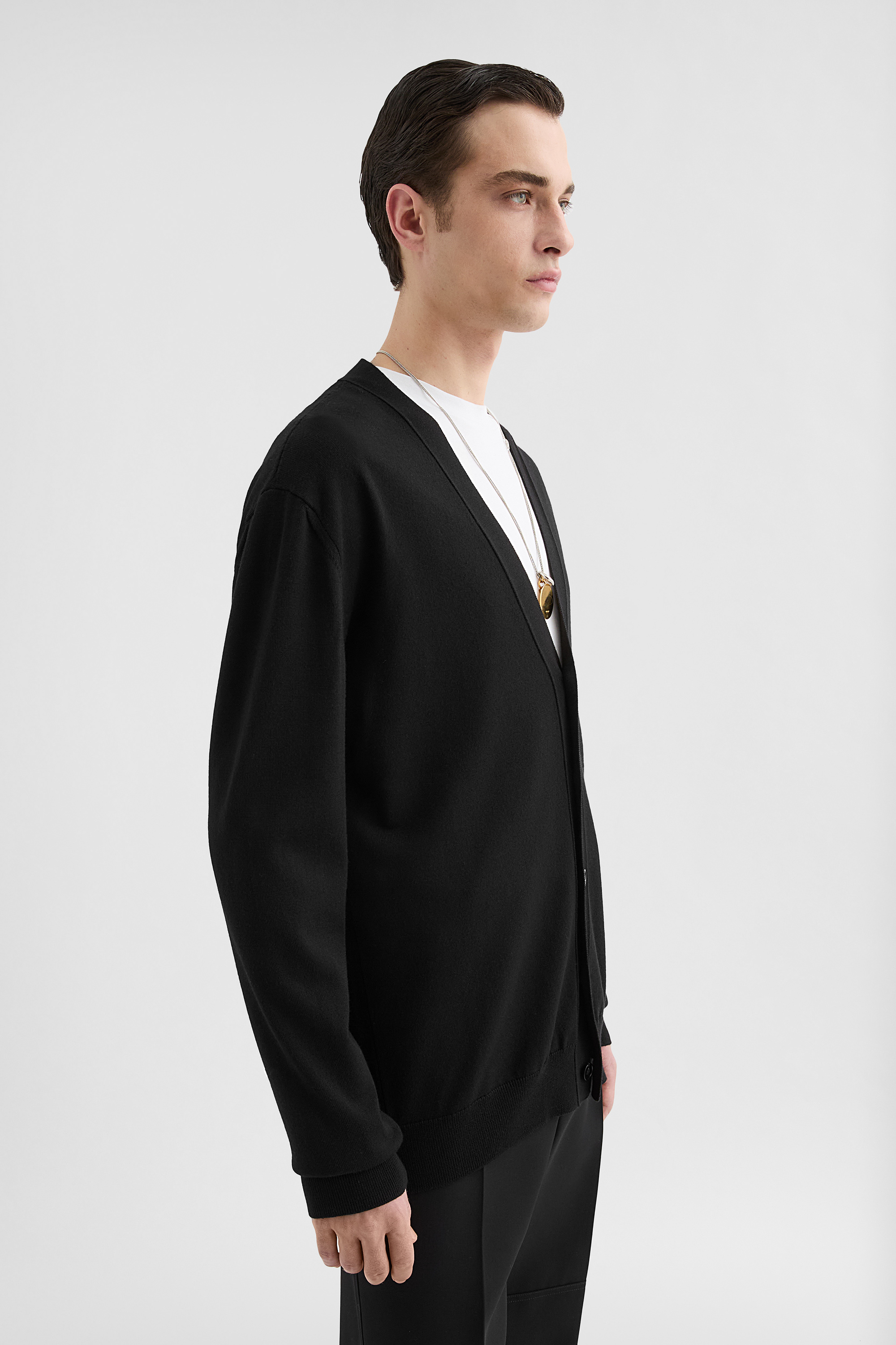 Wool V-Neck Cardigan - Cardigans - Image 2