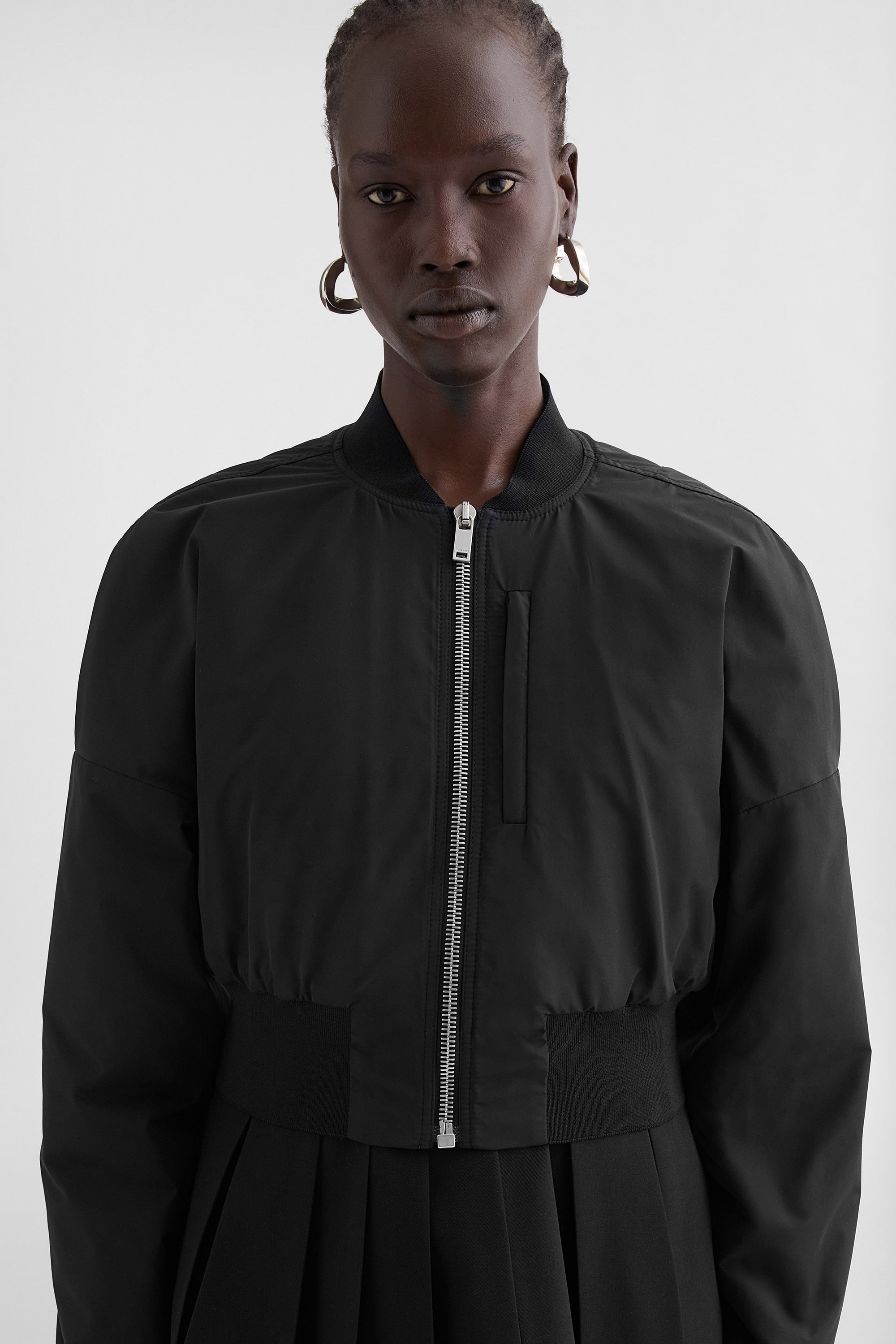 Taffeta Cropped Bomber Jacket 3