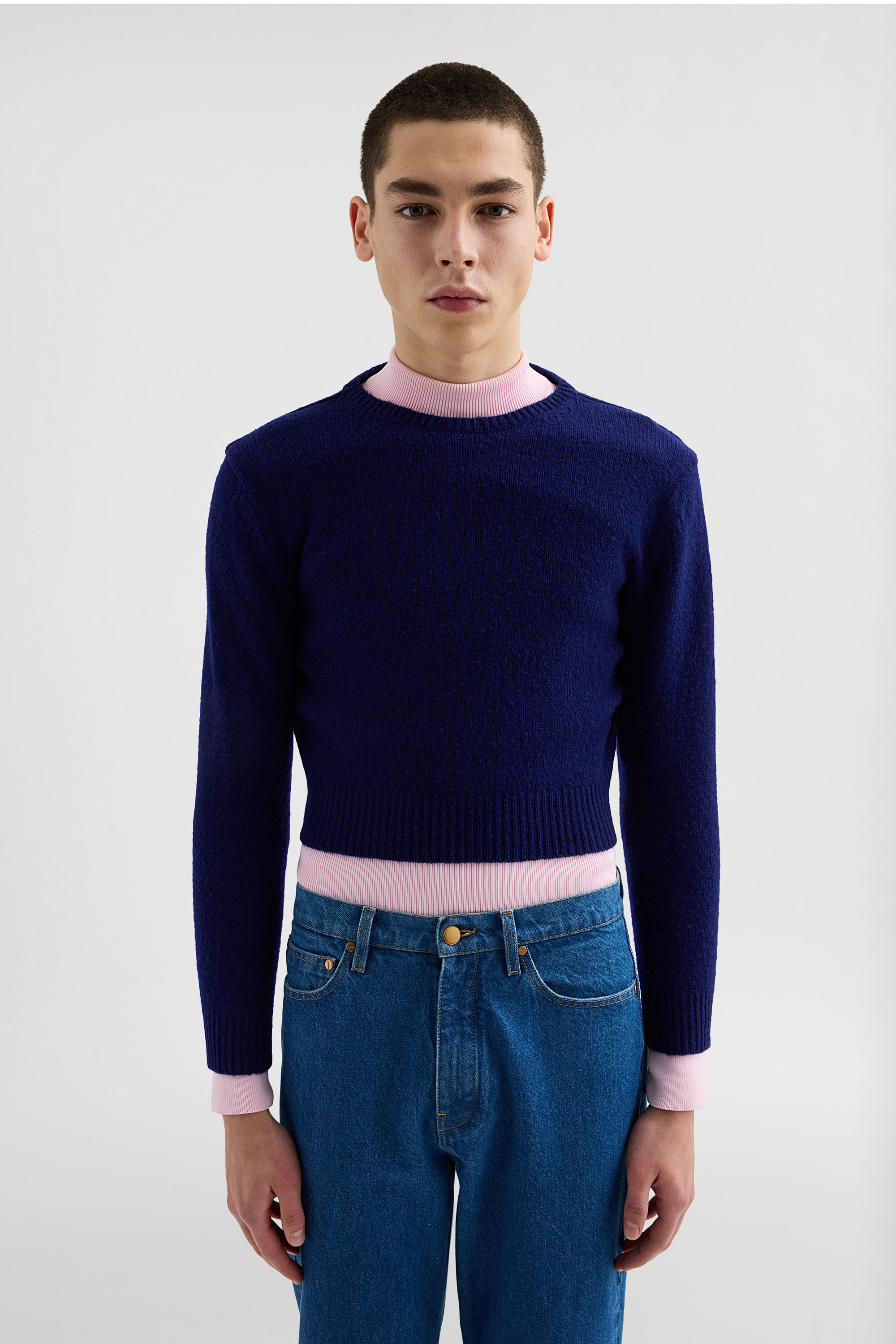 Wool Cropped Sweater Man | Jil Sander Official Online Store