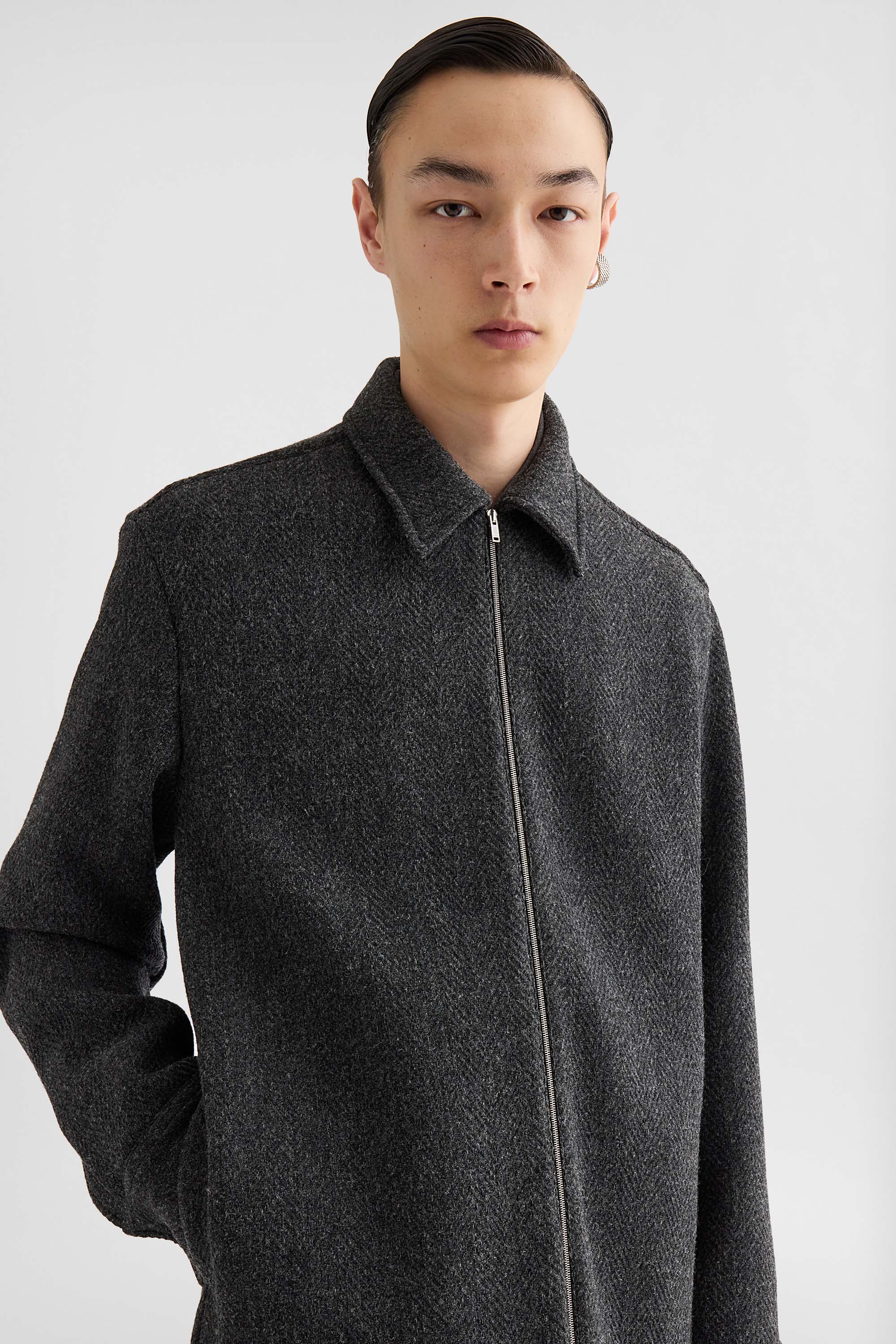 Wool Chevron Overshirt - Jackets - Image 3