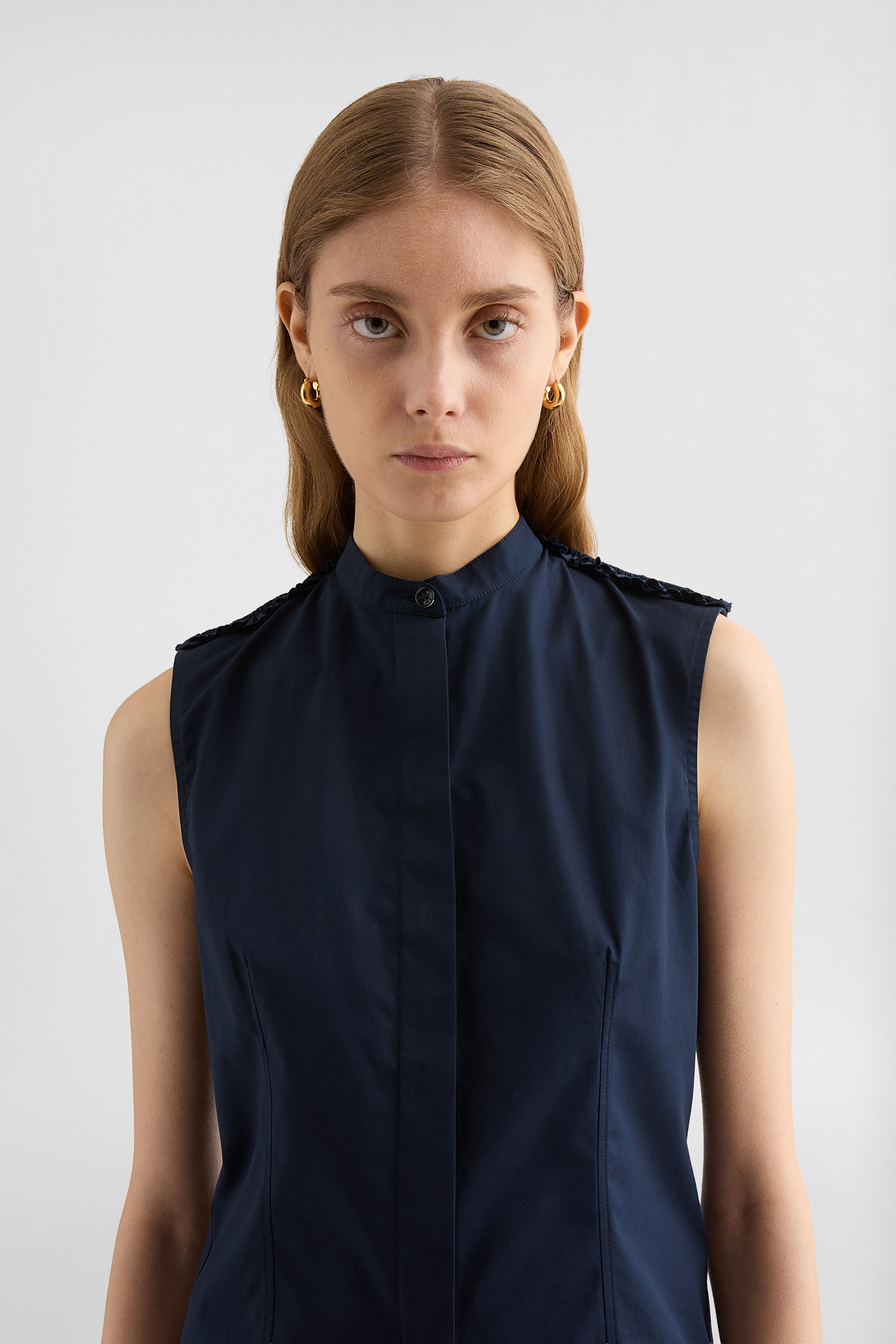 Cotton Poplin Ruffle Top 3
