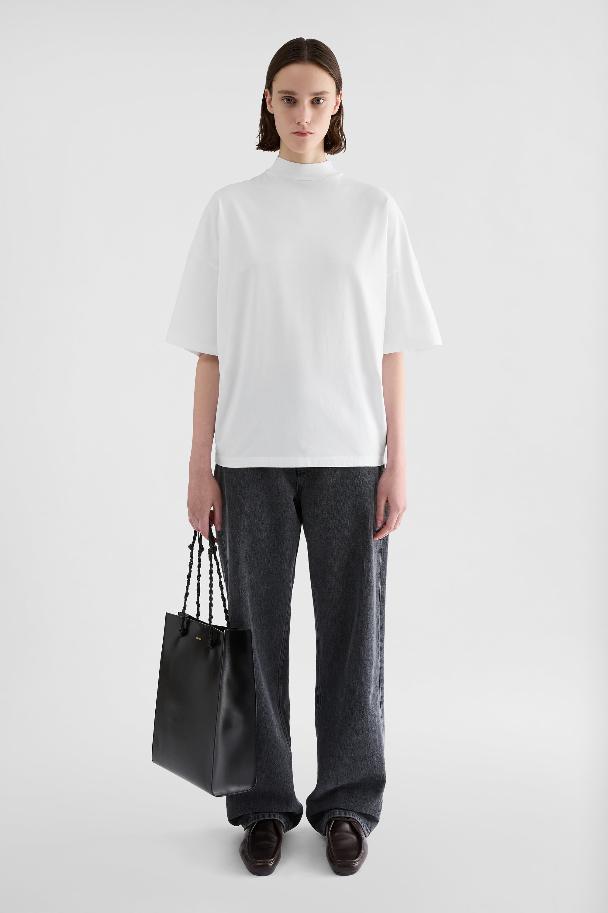Cotton Mock-Neck T-Shirt Woman | Jil Sander Official Online Store