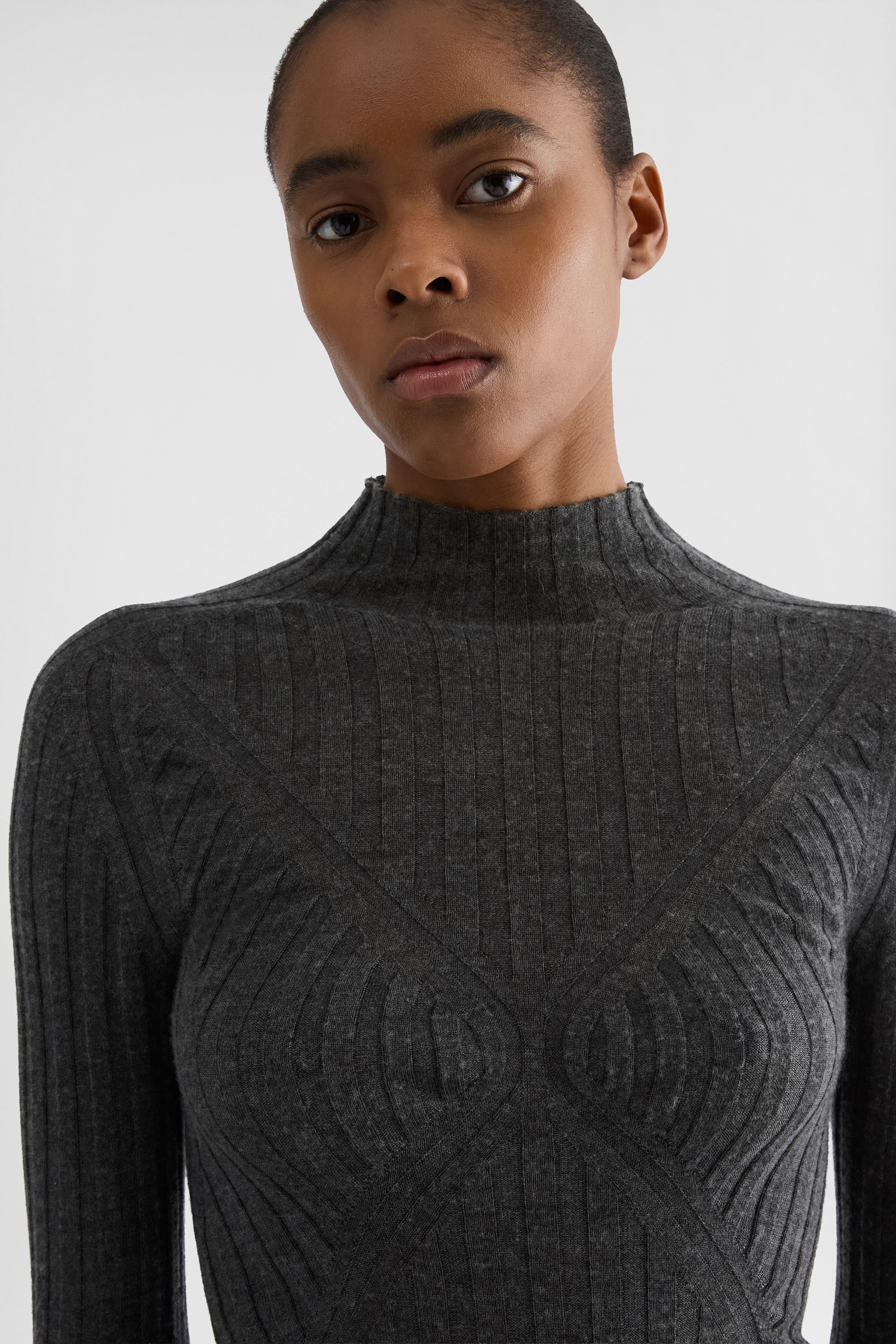 Cashmere Blend High-Neck Sweater